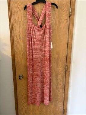 Eloquii Red Space-Dye Maxi Dress with Twist Back